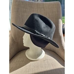 Tilley Wool Felt Hat Fedora Size 2XL Black Earflaps Leather Band TWF5